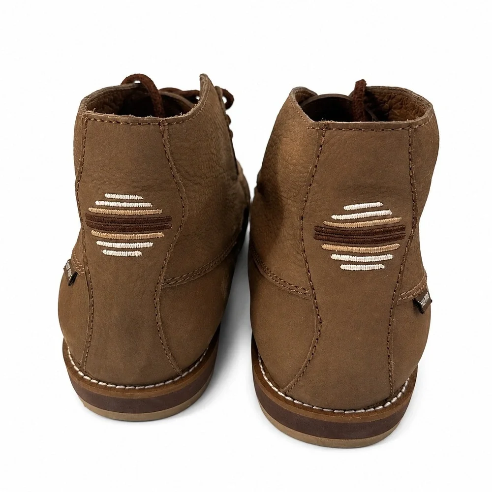Hari Mari Porter Chukka Boots Men 12 Brown Leather Moc Toe Lace Up Ankle Mexico